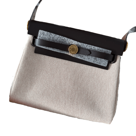 Hermès Herbag 20 mini Ecru-beige/Ebene GHW