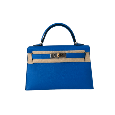 Hermès Mini Kelly 20 Bleu Hydra Epsom Electrum