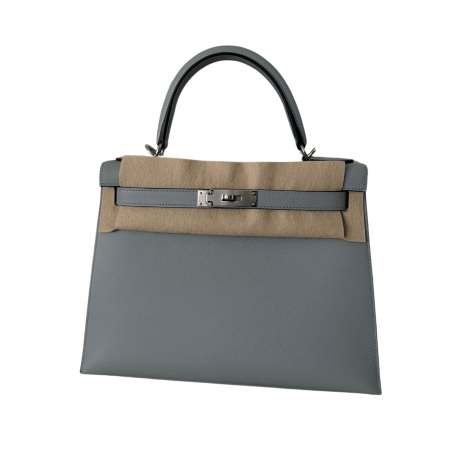 Hermès Kelly 28 Bleu Glacier Epsom Sellier PHW