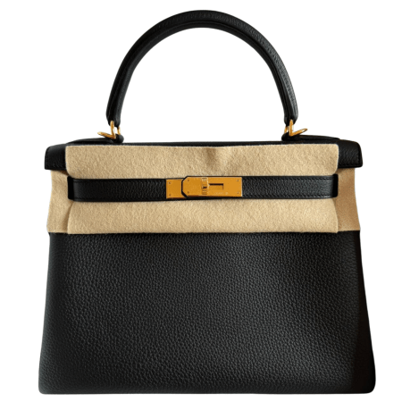 Hermès Kelly 28 Noir Togo GHW