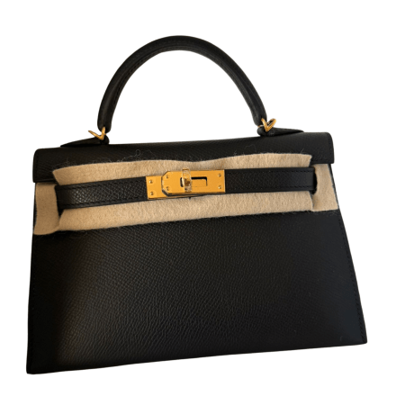 Hermès Mini Kelly 20 Noir Epsom GHW